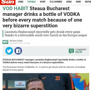 Englezii de la The Sun îl fac PRAF pe antrenorul Stelei, Laurenţiu Reghecampf: "Superstiţie foarte bizară, înaintea fiecărui meci!"