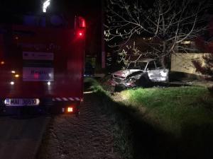 SCENE GROAZNICE în Timiș: un şofer de 19 ani a intrat cu maşina în copac, apoi a fugit, lăsându-şi prietenii să ardă de vii!
