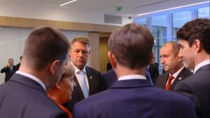 Imagini de la prima întâlnire între Preşedintele Klaus Iohannis şi Donald Trump