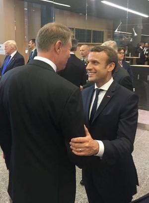 Imagini de la prima întâlnire între Preşedintele Klaus Iohannis şi Donald Trump