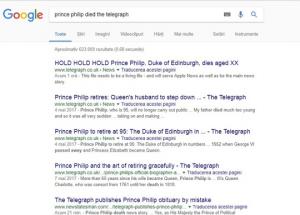 The Telegraph a publicat din greşeală necrologul prinţului Philip, în ziua în care el participă la ultimul angajament public individual