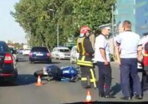 Accident CRUNT în Pipera! Un motociclist a murit, după un impact cu o maşină