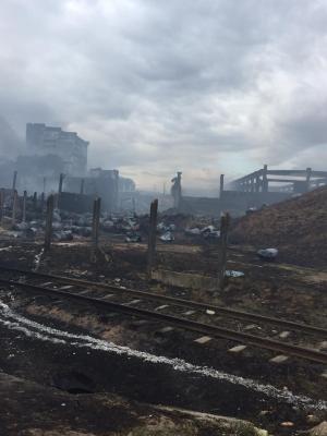 Imagini APOCALIPTICE după incendiul care a mistuit o fabrică de uleiuri din Orăştie - GALERIE FOTO
