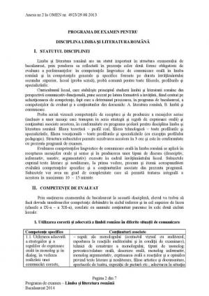 Programa pentru Bac 2018 la română - profil real, la probele orală și scrisă