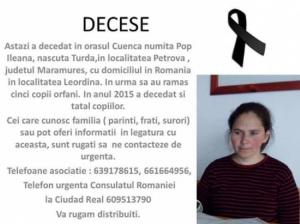 Tragedie în Spania: Ileana a murit în urmă cu câteva zile! Diaspora face un apel disperat pentru a-i găsi familia. Cinci copii au rămas orfani