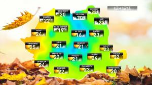 Vremea 30 octombrie. Prognoza meteo anunţă căldură alimentată de un val de aer tropical