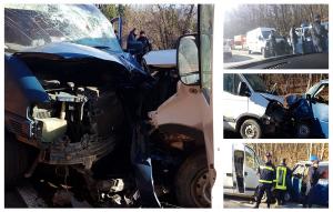 Accident grav în Covasna, dubă cu jandarmi spulberată de un microbuz care a intrat pe contrasens, 7 răniţi grav, toţi jandarmi