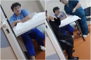 Imagini şocante într-un spital din România! Infirmiere filmate când sparg şi scuipă semințe lângă un pacient cu arsuri grave (Video)