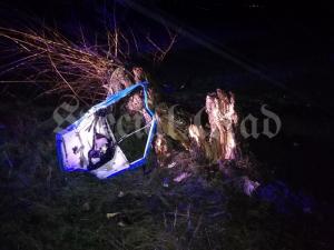 Tragedie în Arad! Un șofer s-a izbit cu mașina în copac, după ce a vrut să evite un trecător. Doi oameni au murit pe loc și doi sunt răniți