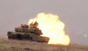 Aplicaţie militară cu tancuri americane Abrams, în România, la Smârdan