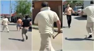 Cei patru bărbaţi care au atacat un poliţist la Mangalia, lovindu-l cu bâte şi fugărindu-l cu un topor, reţinuţi pentru 24 de ore (Video)