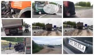 Primele imagini de la carnagiul din Ungaria. Un microbuz de Mureş e implicat, sunt 9 morţi, o maşină a ambasadei României e la faţa locului