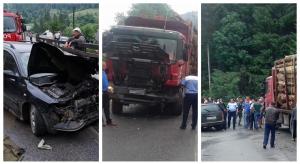 Un mort și trei răniți, după ce un camion care transporta bușteni s-a ciocnit cu o mașină, în Neamț