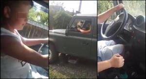 Copil singur la volan pe un drum din Maramureş! Puştiul este filmat cum conduce şi chiar încurajat: "Eşti şofer bun! Acum eşti stăpân" (Video)