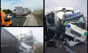 Un şofer român de TIR a scăpat cu viaţă dintr-un accident teribil, în Ungaria. A ieşit pe picioare din cabină