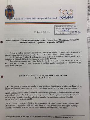Mașinile ar putea fi interzise pe 22 septembrie în București, între orele 10 - 18. Care este motivul