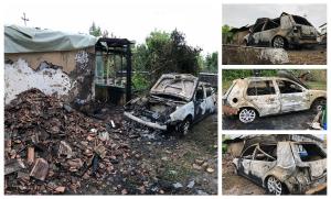 Cu toporul în mână, o tânără moldoveancă a fărâmat poarta, a dat foc maşinii şi casei fostului iubit, apoi şi-a aprins o ţigară (Video)