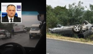Președintele Republicii Moldova, Igor Dodon, implicat într-un grav accident. Mașina sa s-a răsturnat