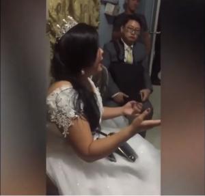 Mireasă în lacrimi, după ce a aflat că tortul de nuntă e făcut din polistiren (Video)
