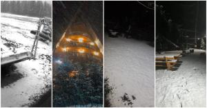 Prima ninsoare din această toamnă, în Apuseni și Șureanu. Imagini de poveste la Arieșeni (Video)
