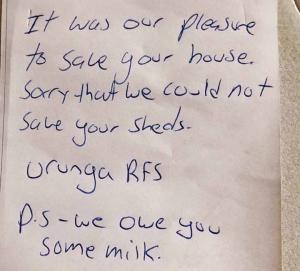 Mesaj viral găsit de un bărbat, în bucătărie, de la pompierii care i-au protejat casa de un incendiu