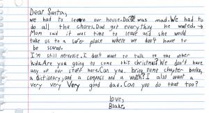 Scrisoarea către Moș Crăciun a unui băiețel dintr-un adăpost pentru victimele violenței domestice, în Texas