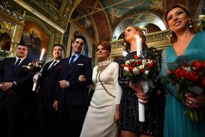 Imagini de la nunta Olguței Vasilescu. Mesajul miresei după cununia religioasă