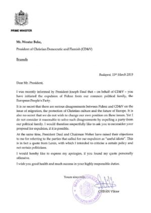 Viktor Orban cere scuze de la liderii PPE, după ce i-a făcut "idioți utili"