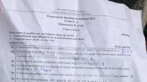 Subiecte la matematică de la Simulare Bac 2019, pentru clasa a XII-a