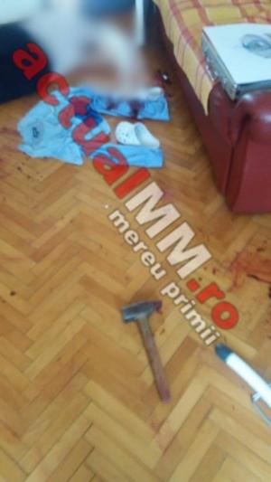 Imagini teribile din apartamentul în care o băimăreancă şi-a ucis soţul cu un ciocan
