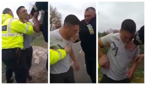 Un şofer beat a muşcat mâna poliţistului care-l reţinuse: "Dă drumu' la deşt şi nu te pricăli!" (video)