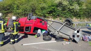 Dubă cu 8 români răsturnată pe o autostradă din Germania