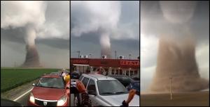 Imagini înfiorătoare cu tornada uriașă din Călărași