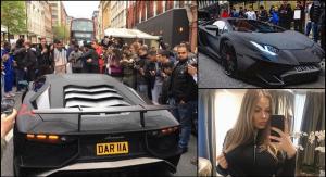 O moldoveancă a blocat o stradă din Londra cu un Lamborghini Aventador acoperit cu cristale Swarovski negre (Video)