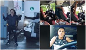 El e tânărul şofer român de TIR filmat conducând cu picioarele pe volan, în Italia (video)