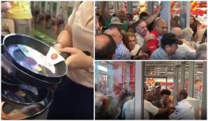 Omor pe tigăi, la Brăila. Sute de oameni s-au călcat în picioare într-un supermarket, în 10 minute s-a epuizat marfa (video)