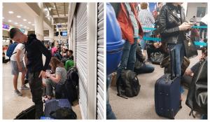 Zeci de români, blocaţi ore în şir pe aeroportul din Liverpool: "Fără cazare, fără apă, stăm pe jos!" (Video)