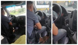 Un şofer de microbuz pe ruta Tg. Mureş - Braşov se uită la emisiuni tv pe telefon, când conduce (video)