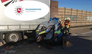 Şofer de TIR mort în Germania, strivit de maşina Poliţiei, făcută praf de un alt camion
