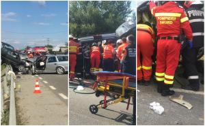 Grav accident la Reteag, cu patru victime, două maşini s-au lovit frontal. Intervin pompierii şi ambulanţe