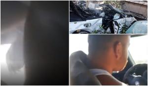 Şoferul care a ucis un copil de 3 ani, pe mama lui, însărcinată, şi bunica, în Tulcea, filmat când iese din maşină şi fuge (video)