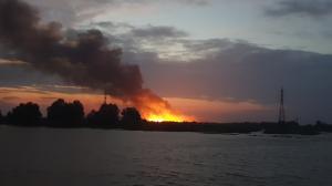 Incendiu puternic în Delta Dunării, lângă Mila 23. Pompierii, alertați