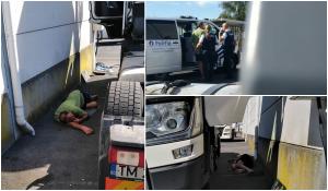 Şofer român de TIR luat de poliţie, în Belgia. A lovit două maşini şi apoi a adormit lângă cabină (video)