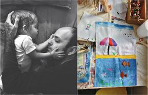 "Nu vreau să moară tati!" O fetiţă de 7 ani vinde prosoape pictate de ea ca să strângă bani pentru tatamentul tatălui, bolnav de cancer