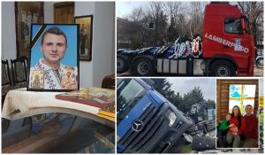 Şoferul de TIR ucis în Belgia, condus pe ultimul drum cu un camion. Soţia lui, care va naşte gemeni în curând, distrusă de durere