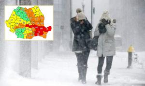 Cod portocaliu de ninsori şi viscol în Bucureşti. ANM a emis o prognoză specială pentru Capitală