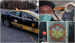 Taximetristul din Tg. Mureș cu Tesla de 40.000 € face curse gratis pentru cadrele medicale care se luptă cu epidemia de coronavirus