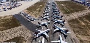 Cea mai mare parcare de avioane din lume e plină. Coronavirusul ține sute de aeronave la sol (video)