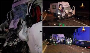 Șofer român care transporta medicamente, în Italia, strivit în cabina lovită frontal de un TIR