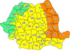 Alertă de vreme severă în România. 11 județe, sub cod portocaliu de vijelii, în următoarele ore